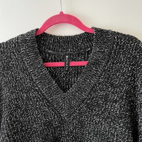Athleta Shasta V Neck Sweater Black Silver - Picture 4 of 5